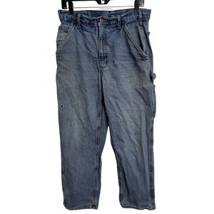 Men's Carhartt B13 DPS Loose Fit Carpenter Jeans Thrashed‎ Workwear Size 32x30